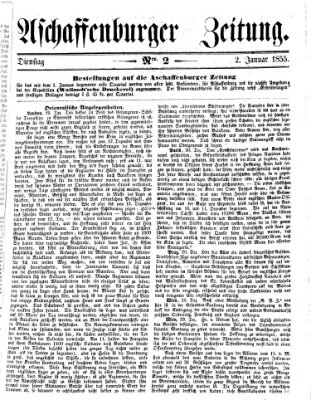 Aschaffenburger Zeitung Dienstag 2. Januar 1855