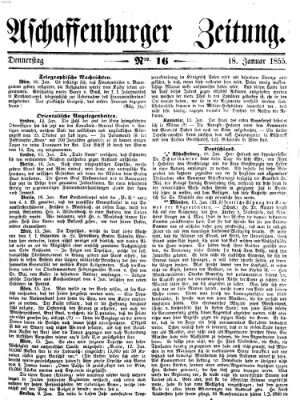 Aschaffenburger Zeitung Donnerstag 18. Januar 1855