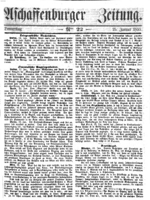 Aschaffenburger Zeitung Donnerstag 25. Januar 1855