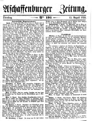 Aschaffenburger Zeitung Dienstag 14. August 1855