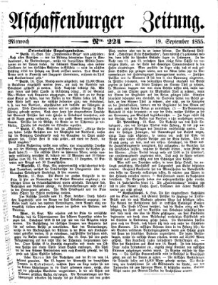 Aschaffenburger Zeitung Mittwoch 19. September 1855