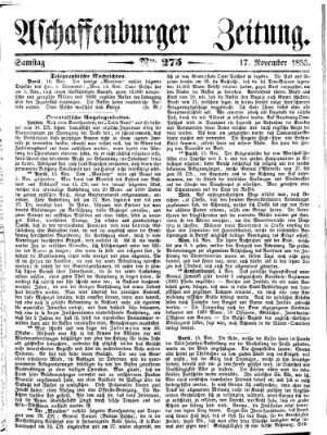 Aschaffenburger Zeitung Samstag 17. November 1855