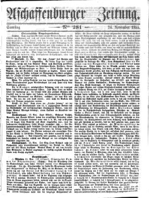 Aschaffenburger Zeitung Samstag 24. November 1855