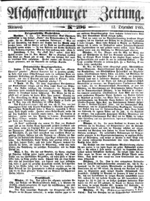 Aschaffenburger Zeitung Mittwoch 12. Dezember 1855