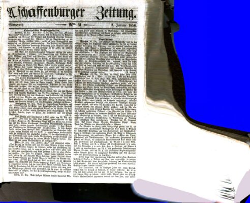Aschaffenburger Zeitung Mittwoch 2. Januar 1856