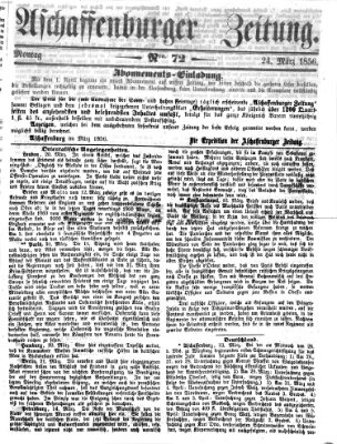 Aschaffenburger Zeitung Montag 24. März 1856