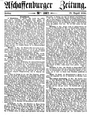 Aschaffenburger Zeitung Freitag 29. August 1856