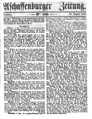Aschaffenburger Zeitung Samstag 30. August 1856