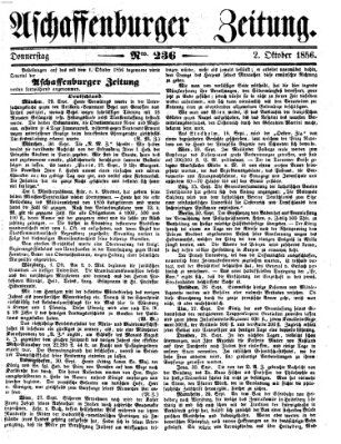 Aschaffenburger Zeitung Donnerstag 2. Oktober 1856