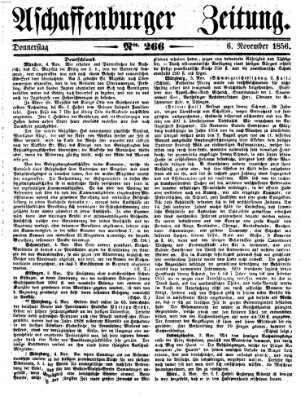 Aschaffenburger Zeitung Donnerstag 6. November 1856