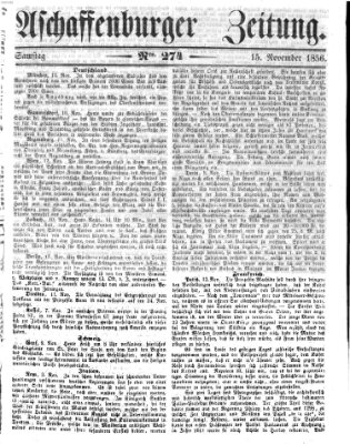 Aschaffenburger Zeitung Samstag 15. November 1856