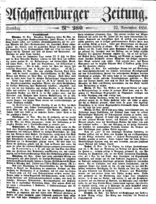 Aschaffenburger Zeitung Samstag 22. November 1856