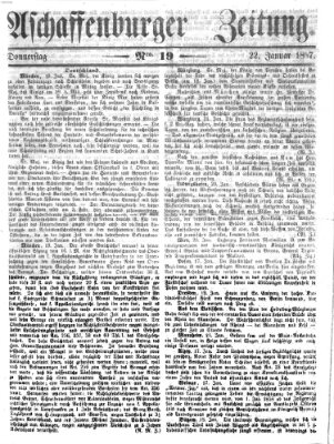 Aschaffenburger Zeitung Donnerstag 22. Januar 1857