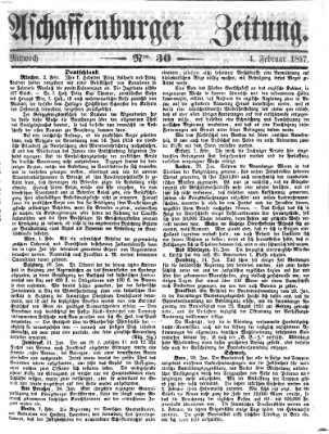 Aschaffenburger Zeitung Mittwoch 4. Februar 1857