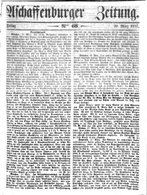 Aschaffenburger Zeitung Freitag 20. März 1857