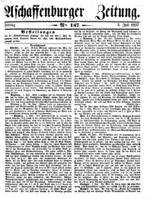 Aschaffenburger Zeitung Freitag 3. Juli 1857