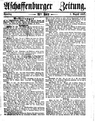 Aschaffenburger Zeitung Samstag 1. August 1857