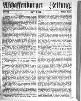 Aschaffenburger Zeitung Montag 3. August 1857
