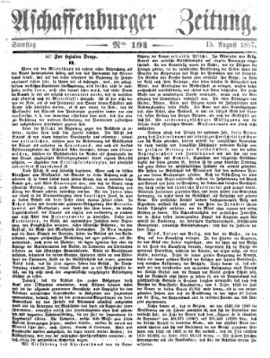 Aschaffenburger Zeitung Samstag 15. August 1857