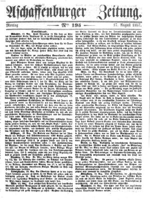 Aschaffenburger Zeitung Montag 17. August 1857