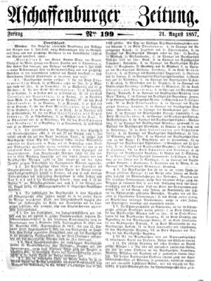 Aschaffenburger Zeitung Freitag 21. August 1857