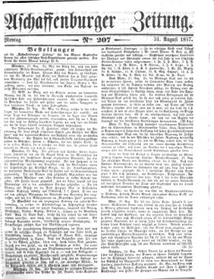 Aschaffenburger Zeitung Montag 31. August 1857