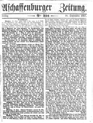Aschaffenburger Zeitung Freitag 18. September 1857