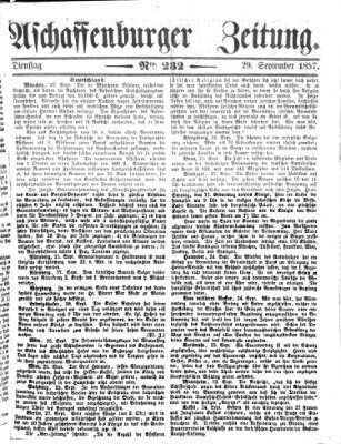 Aschaffenburger Zeitung Dienstag 29. September 1857