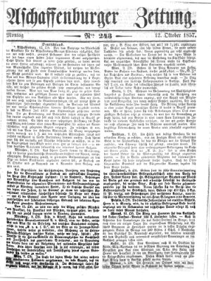 Aschaffenburger Zeitung Montag 12. Oktober 1857