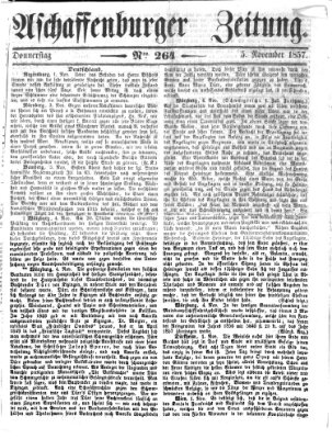 Aschaffenburger Zeitung Donnerstag 5. November 1857