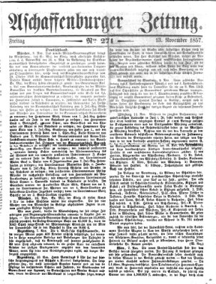 Aschaffenburger Zeitung Freitag 13. November 1857