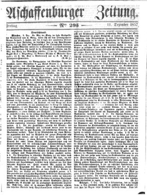 Aschaffenburger Zeitung Freitag 11. Dezember 1857