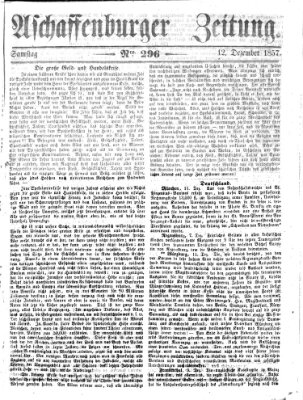 Aschaffenburger Zeitung Samstag 12. Dezember 1857