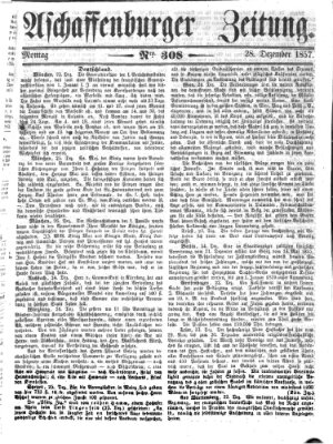 Aschaffenburger Zeitung Montag 28. Dezember 1857