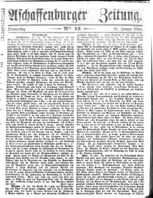 Aschaffenburger Zeitung Donnerstag 21. Januar 1858