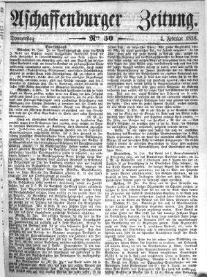 Aschaffenburger Zeitung Donnerstag 4. Februar 1858