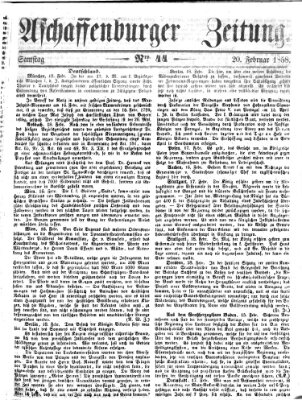 Aschaffenburger Zeitung Samstag 20. Februar 1858