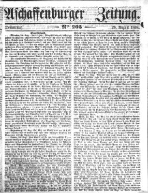 Aschaffenburger Zeitung Donnerstag 26. August 1858