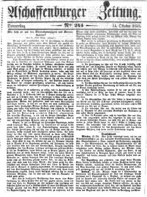 Aschaffenburger Zeitung Donnerstag 14. Oktober 1858
