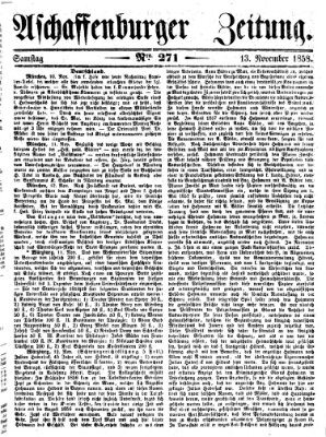 Aschaffenburger Zeitung Samstag 13. November 1858