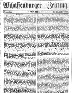 Aschaffenburger Zeitung Donnerstag 25. November 1858