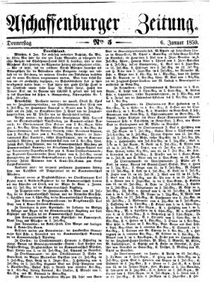 Aschaffenburger Zeitung Donnerstag 6. Januar 1859