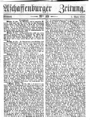 Aschaffenburger Zeitung Mittwoch 2. März 1859