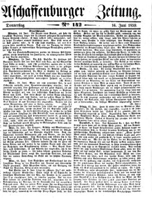 Aschaffenburger Zeitung Donnerstag 16. Juni 1859