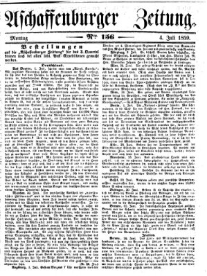 Aschaffenburger Zeitung Montag 4. Juli 1859