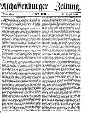 Aschaffenburger Zeitung Donnerstag 11. August 1859
