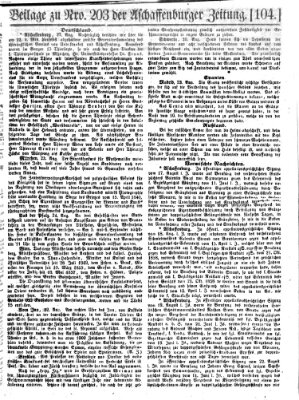Aschaffenburger Zeitung Samstag 27. August 1859