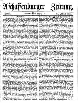 Aschaffenburger Zeitung Freitag 21. Oktober 1859