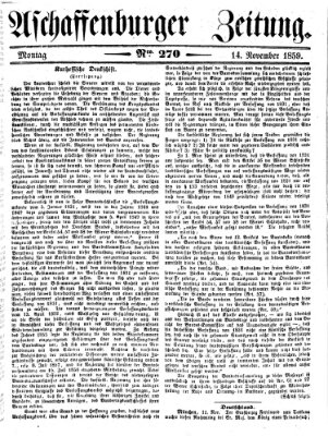 Aschaffenburger Zeitung Montag 14. November 1859