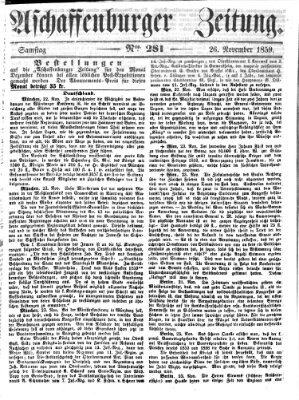 Aschaffenburger Zeitung Samstag 26. November 1859